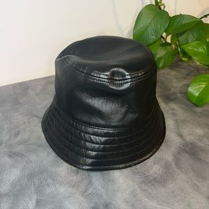Vegan leather bucket hat